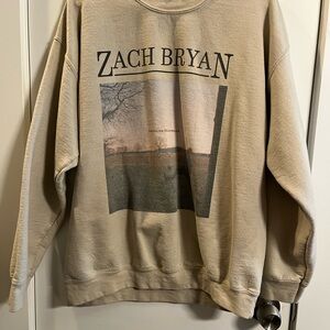 Zach Bryan Gildan Tan Graphic Crewneck